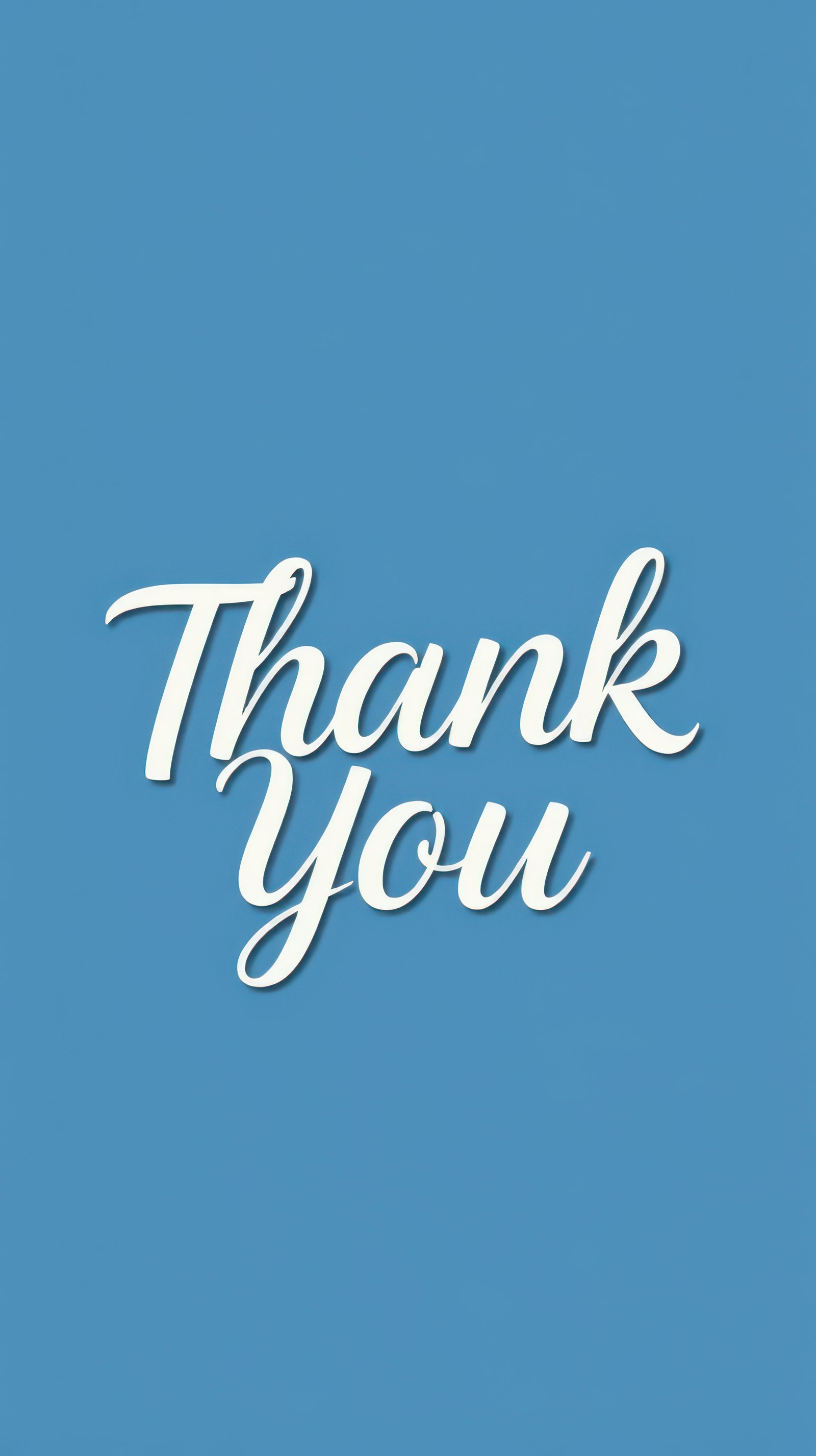 Message of gratitude displayed in elegant script against a blue background conveying appreciation and positivity